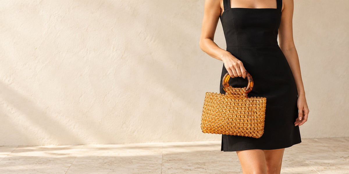 GO2SHINY amber beaded bag hero desktop