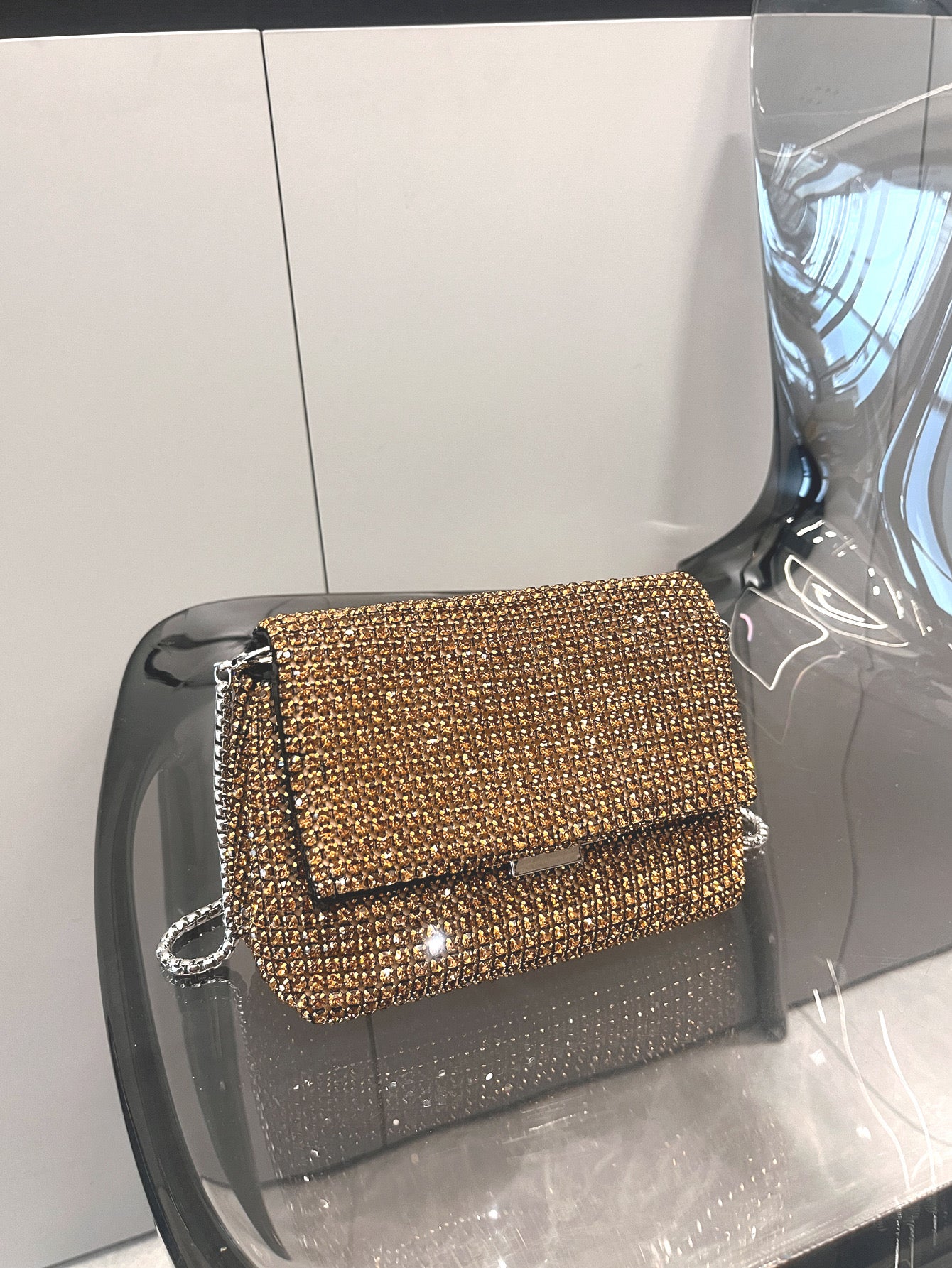 Rhinestone Crystal Brown WOC