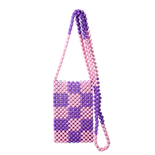 Purple Blending Chequered Shoulderbag