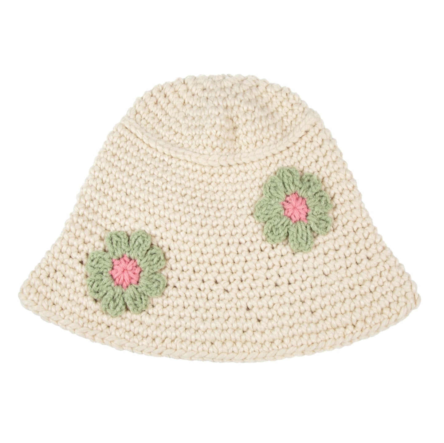 White Crochet Floral Hat