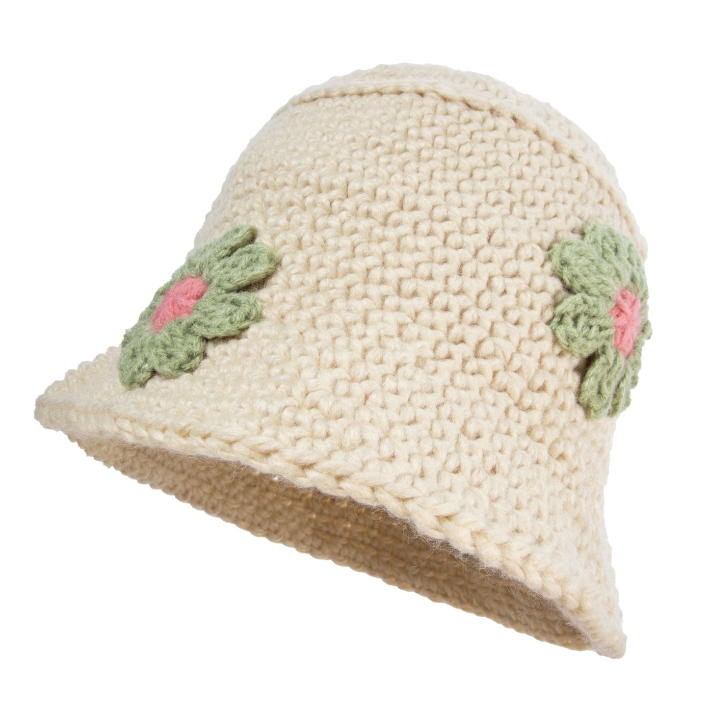 White Crochet Floral Hat