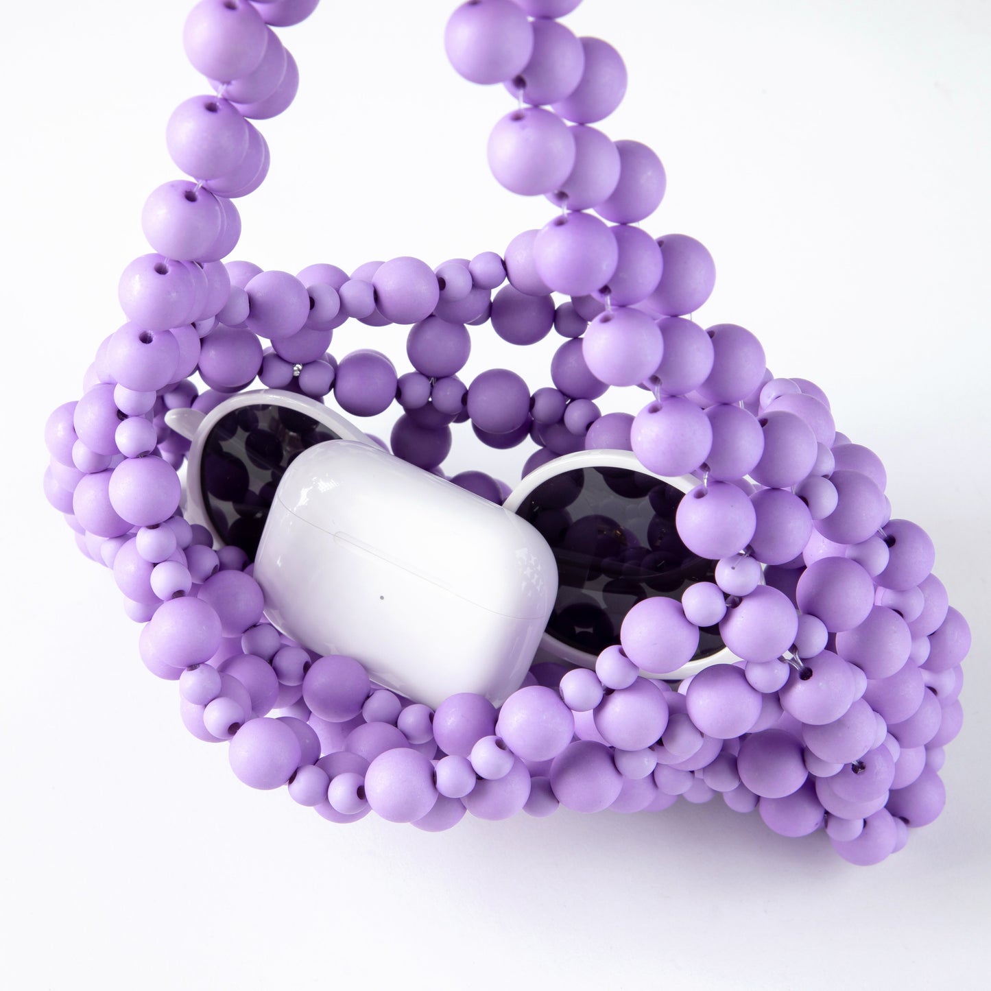 Rubber Purple Bead Clutch