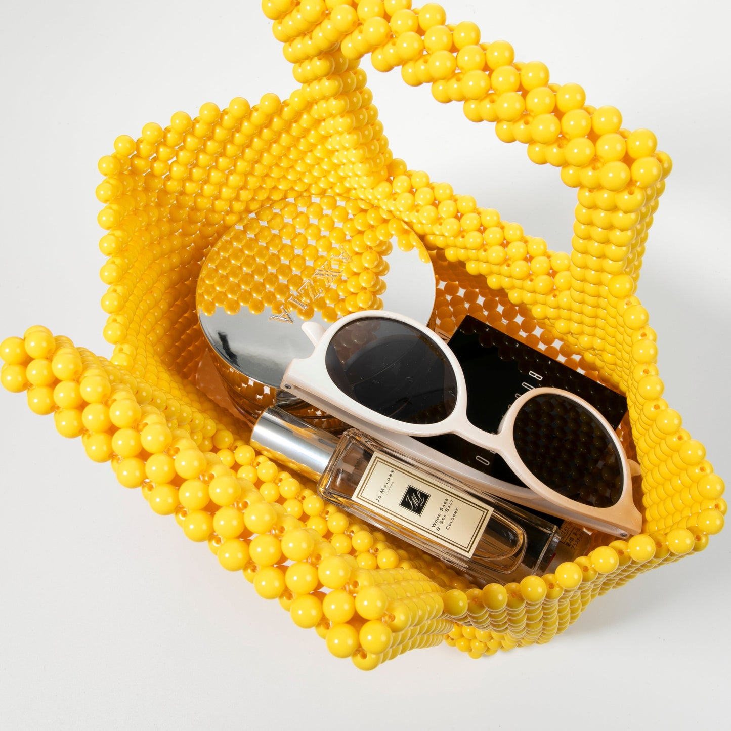 Yellow Beaded Tote