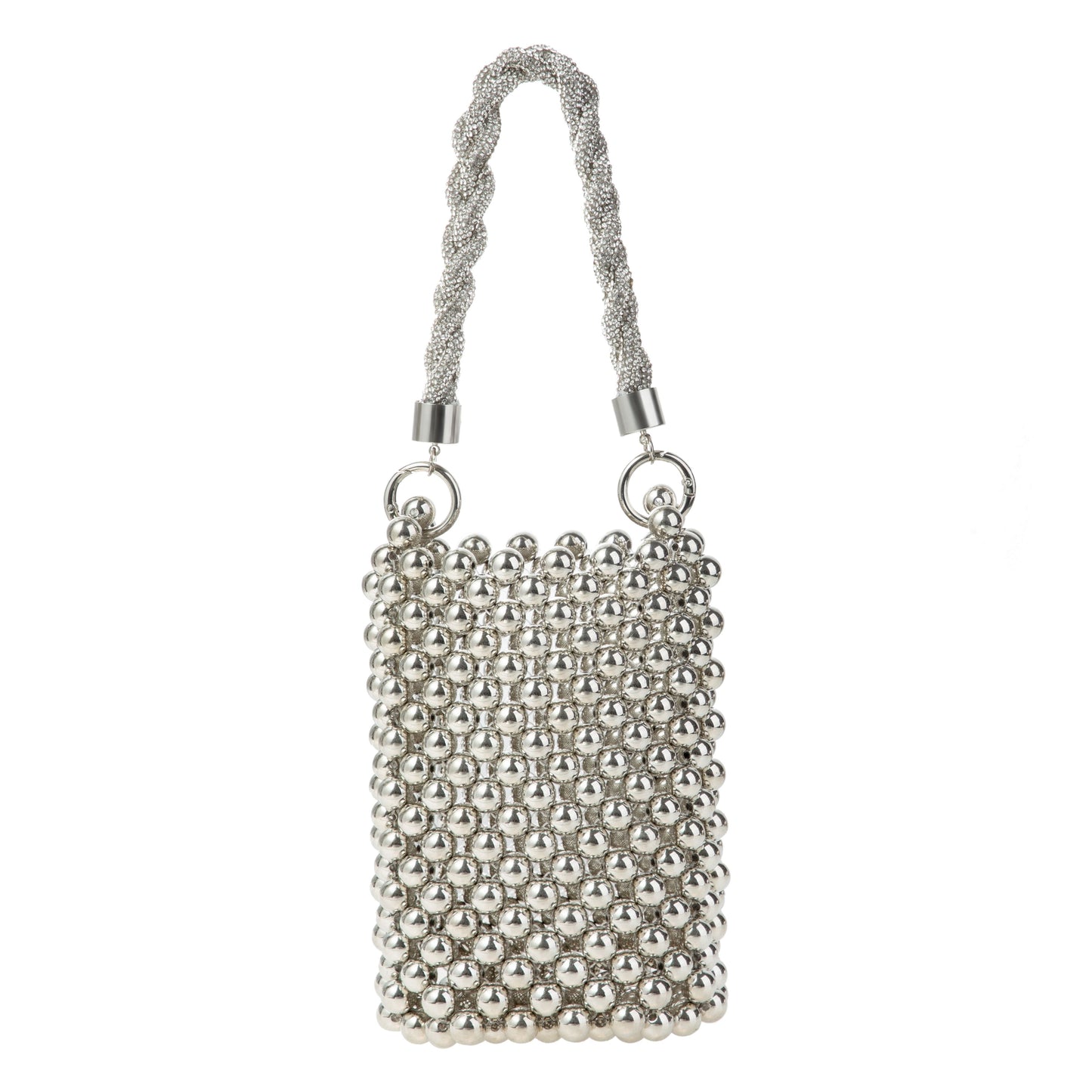 Metal Handle Silver Phone Bag