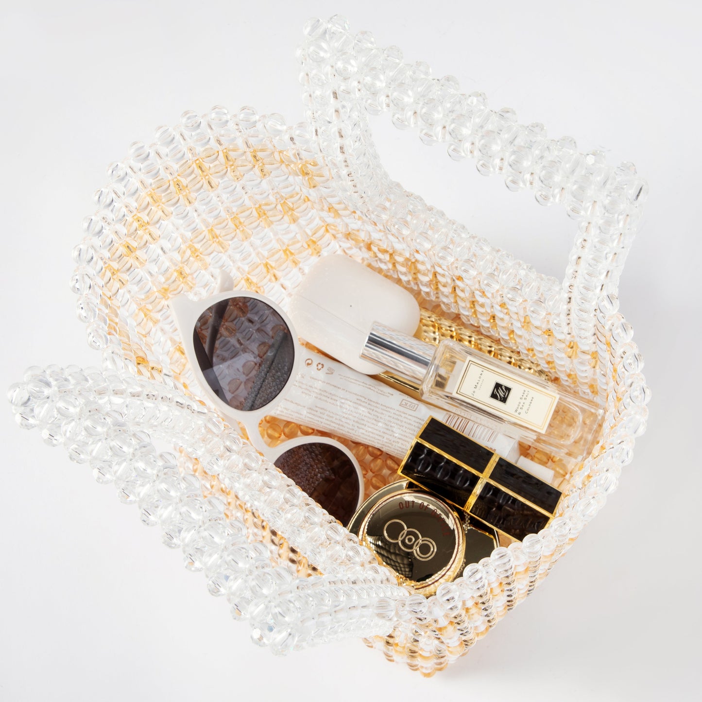 Gold&Clear Beaded Tote