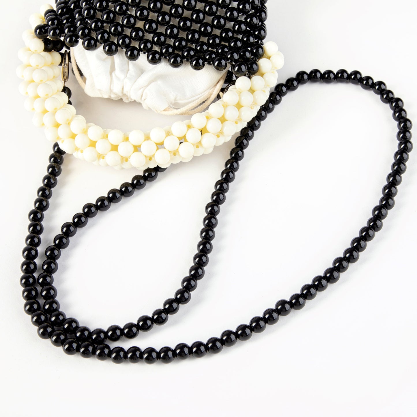 Beaded Black Bucket