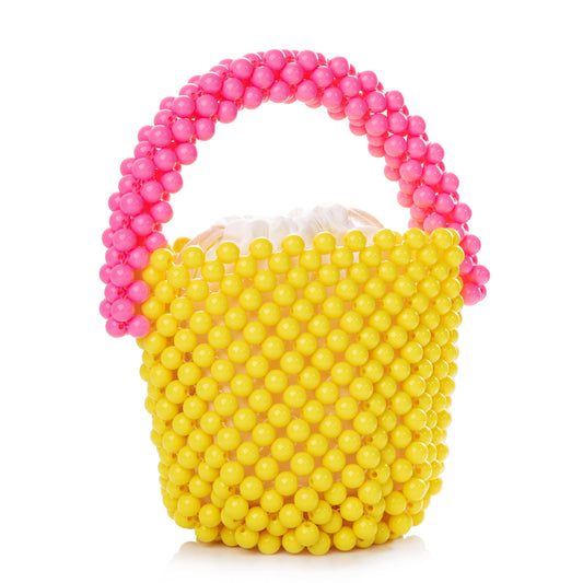 Beaded Yellow Bucket