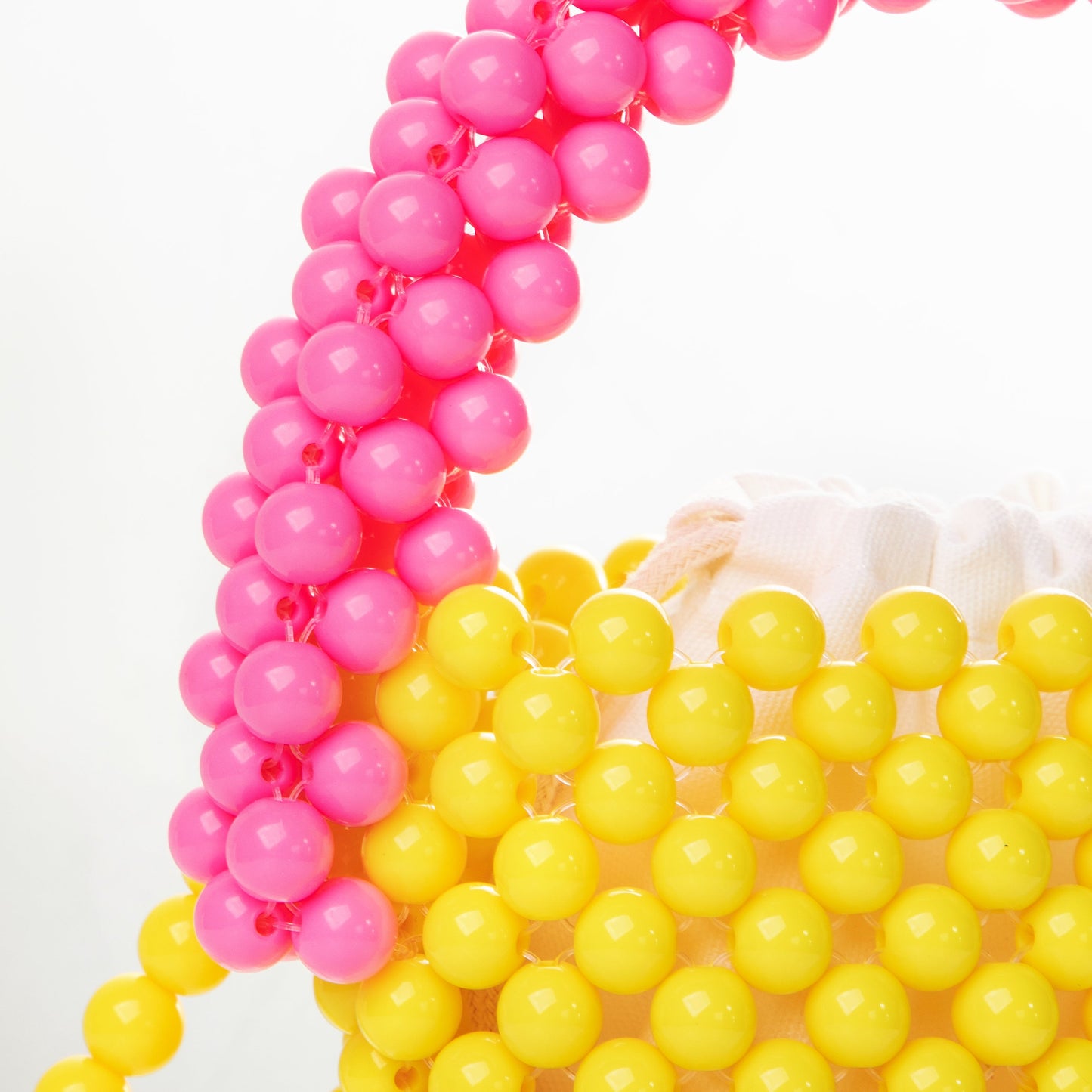 Beaded Yellow Bucket