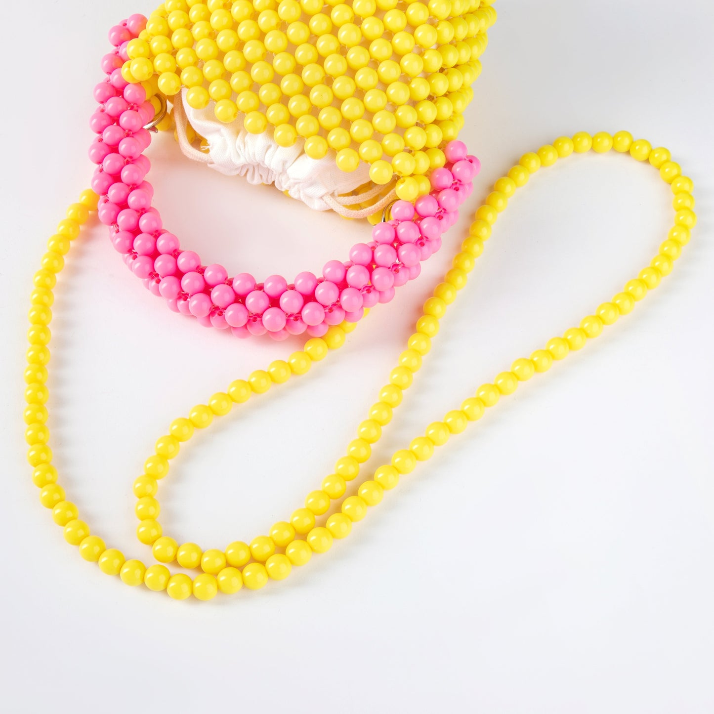 Beaded Yellow Bucket