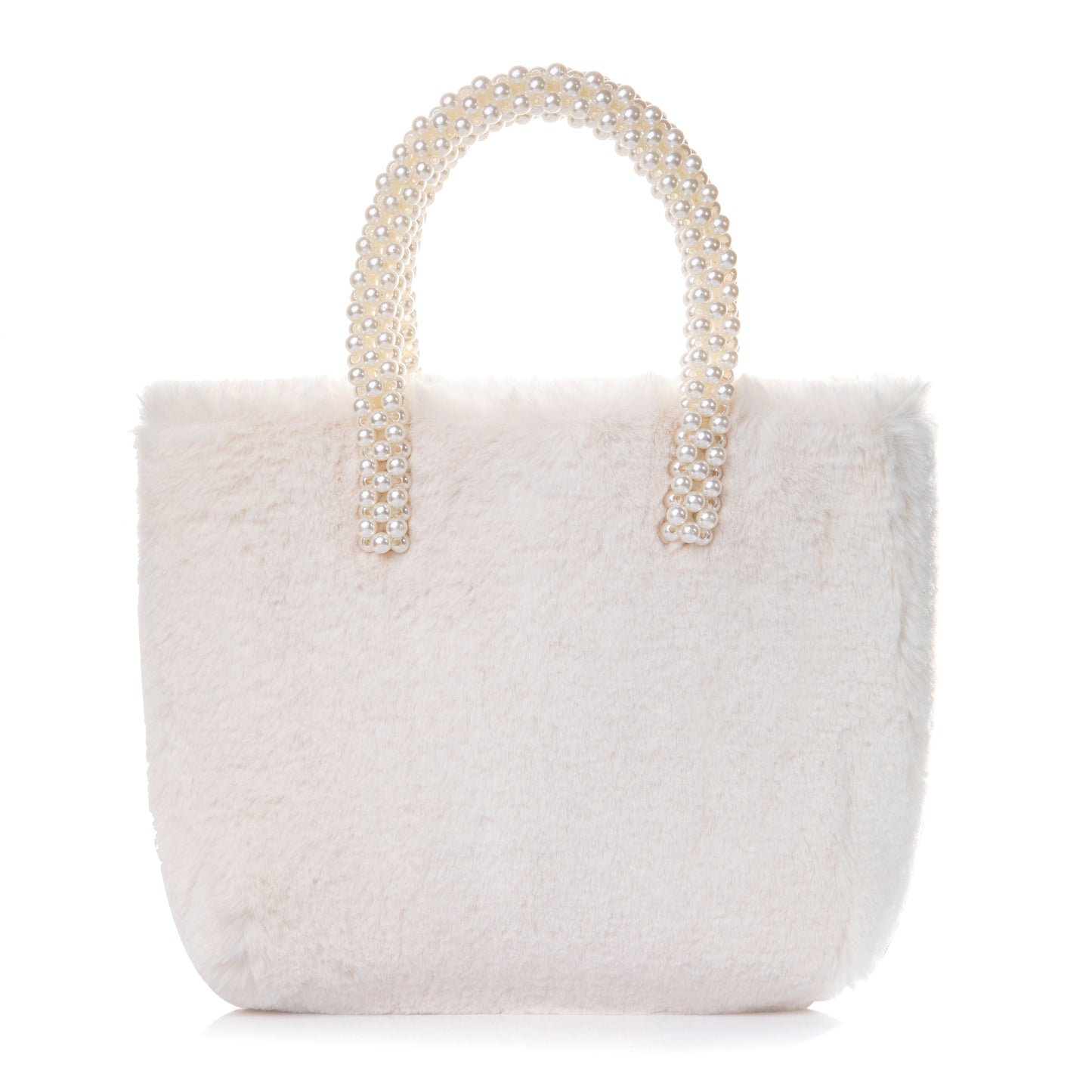 Pearl Handle Fuzzy Tote