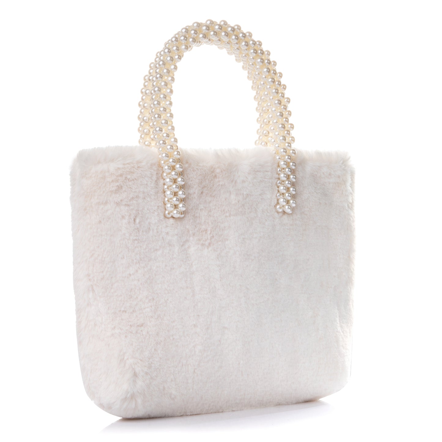 Pearl Handle Fuzzy Tote