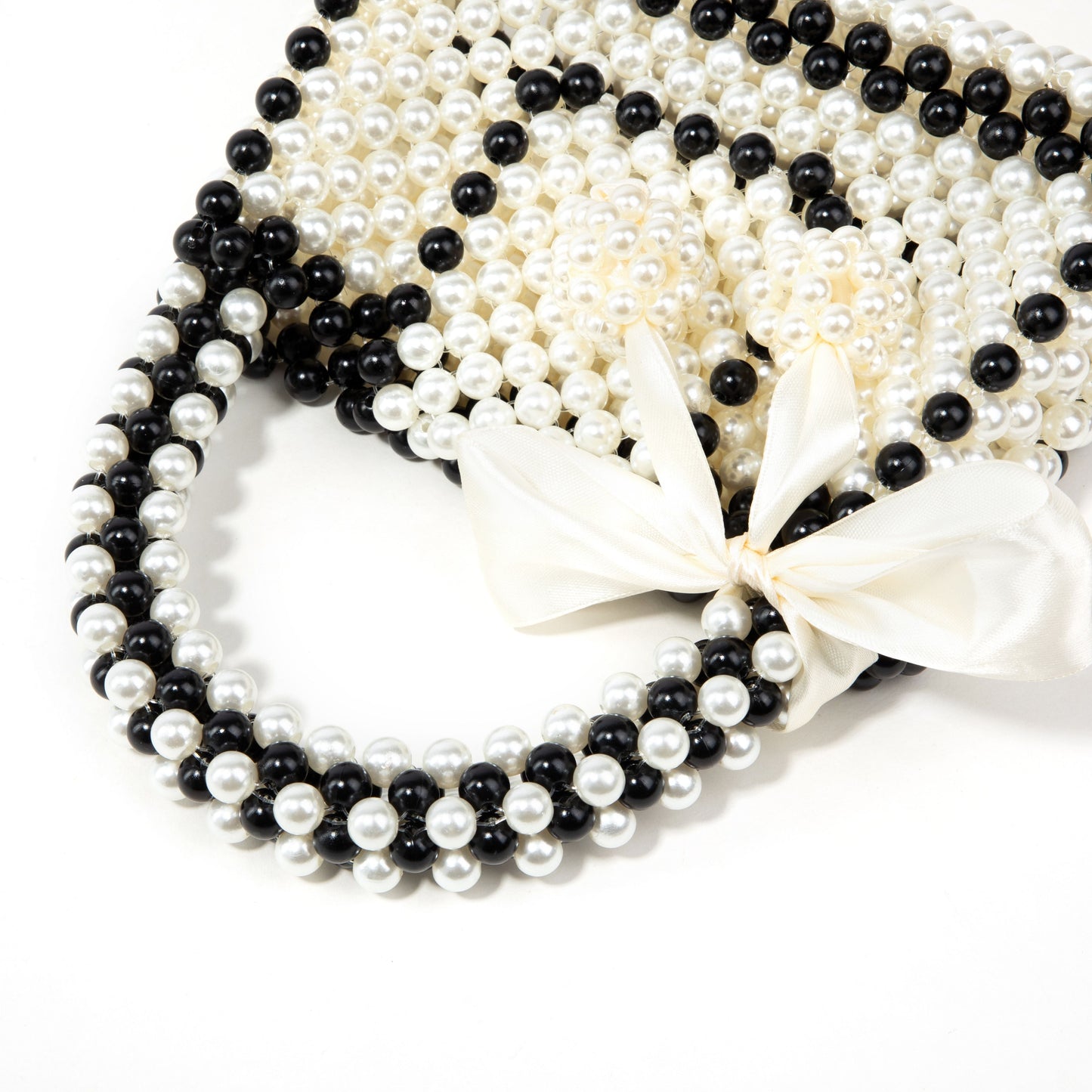 Ribbon Accent White Clutch