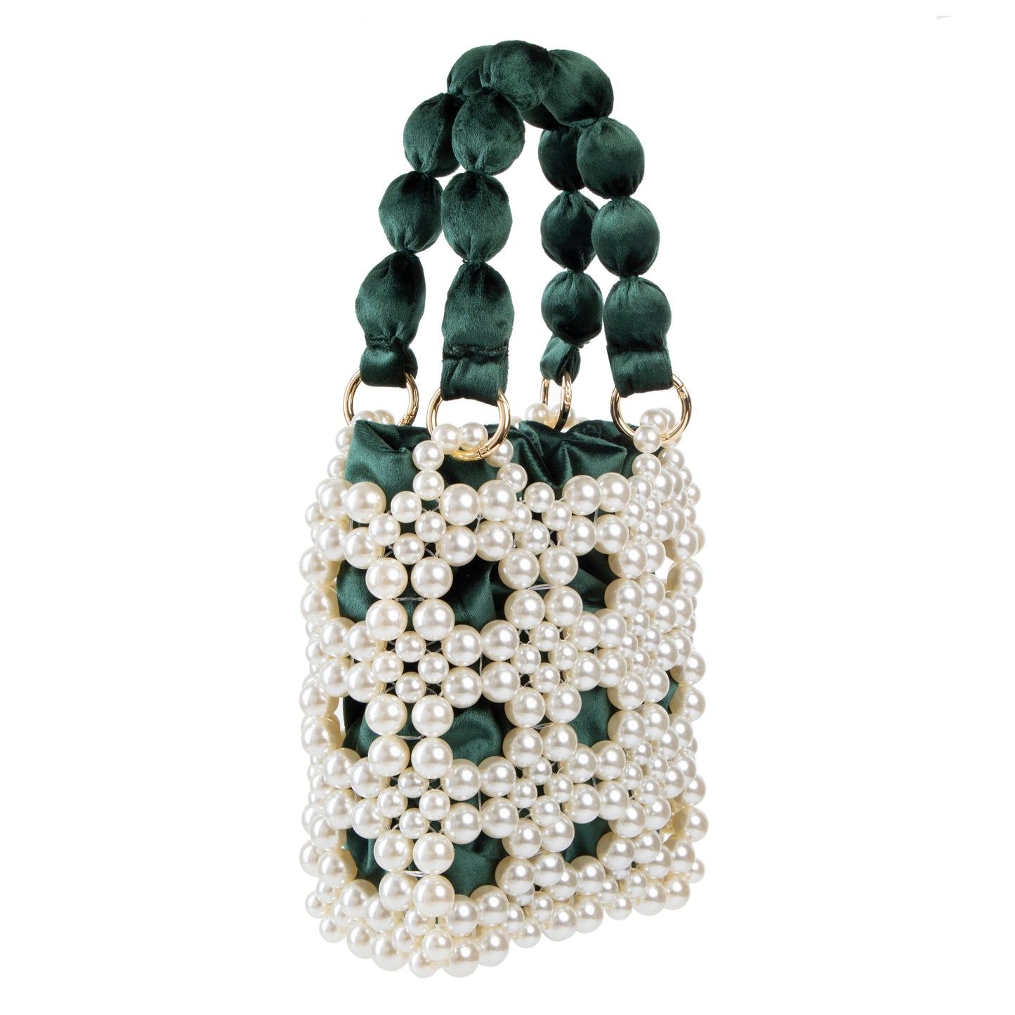 Pearl Green Velvet Handbag