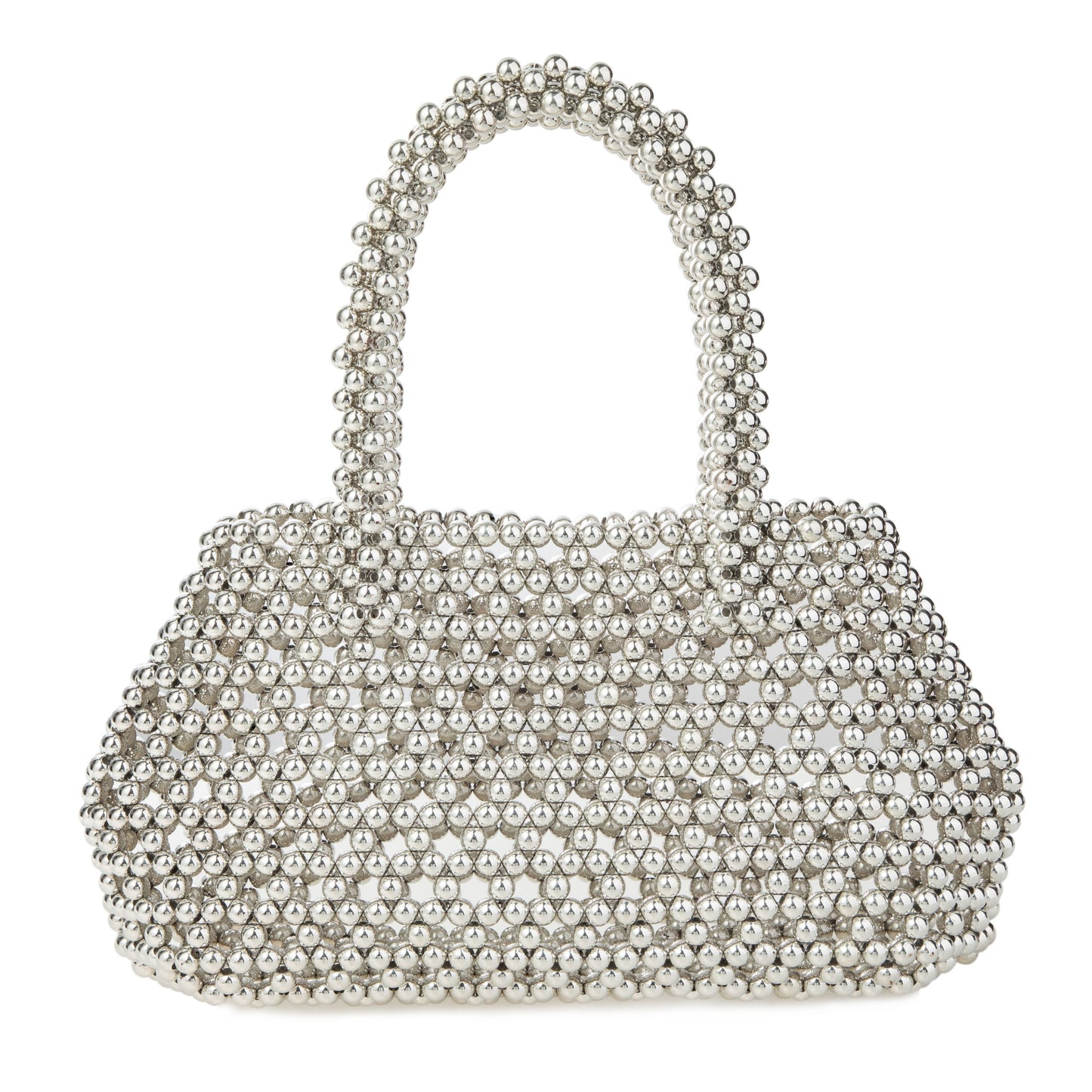 Top-handle Silver Clutch