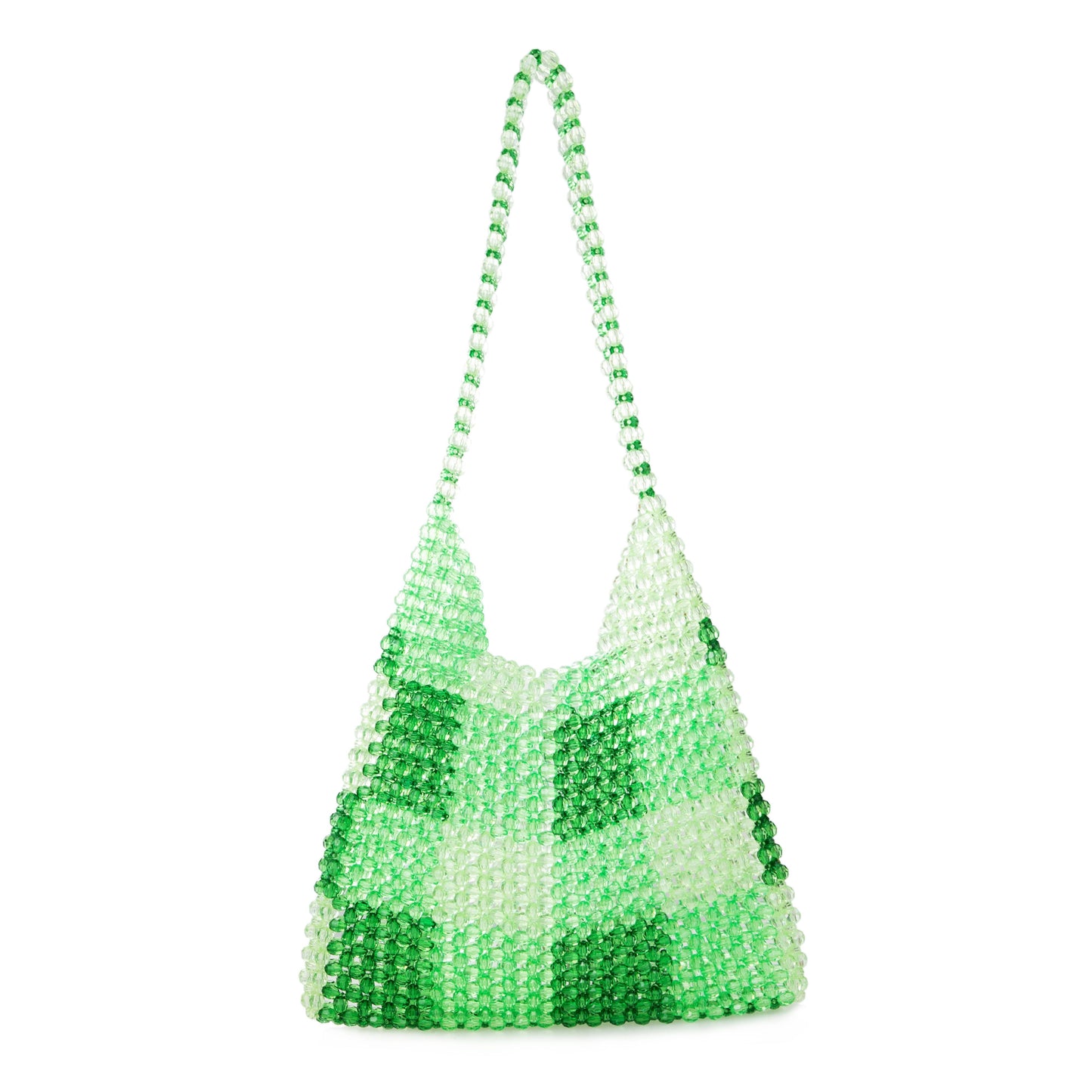 Check Underarm Green Beach Bag