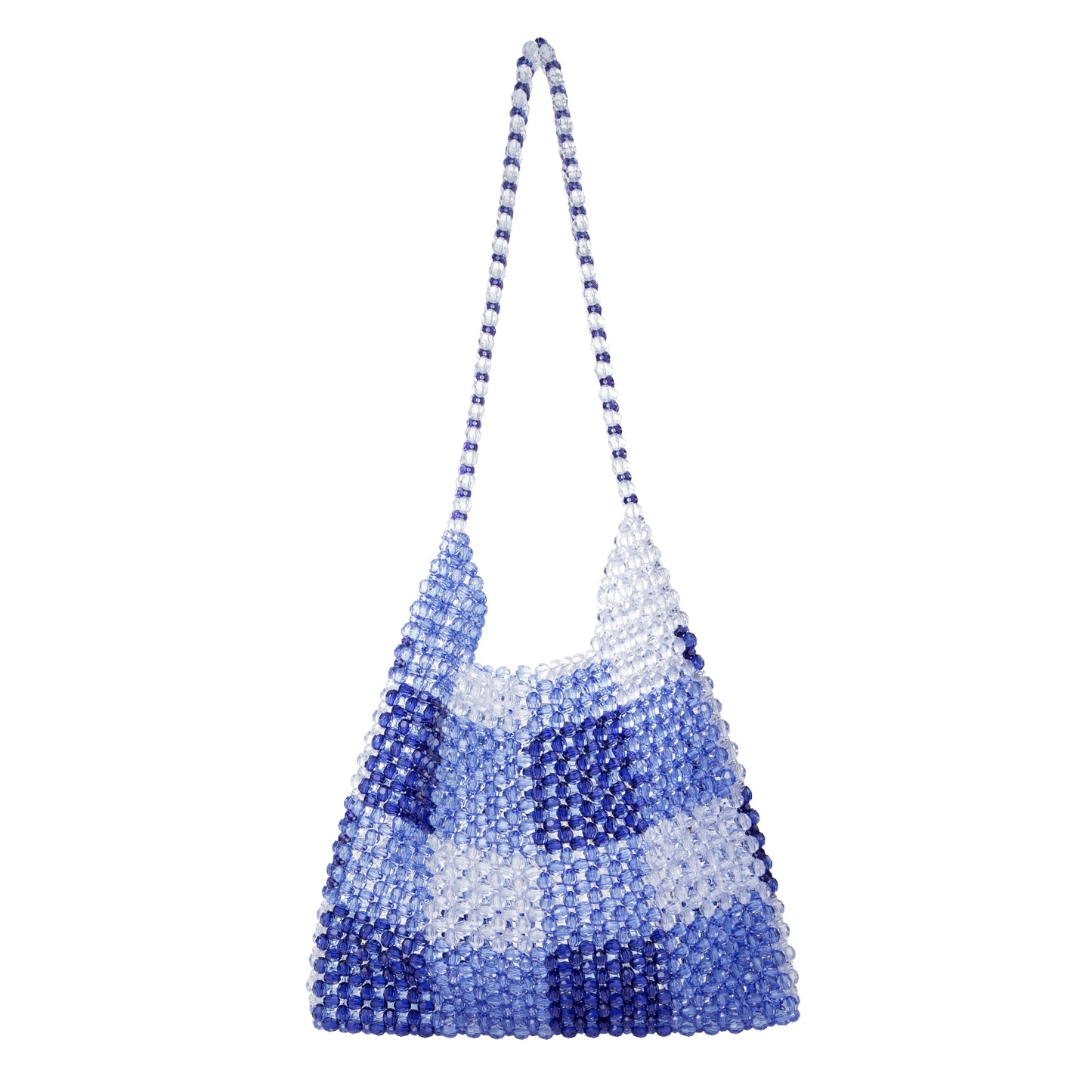 Check Underarm Blue Beach Bag