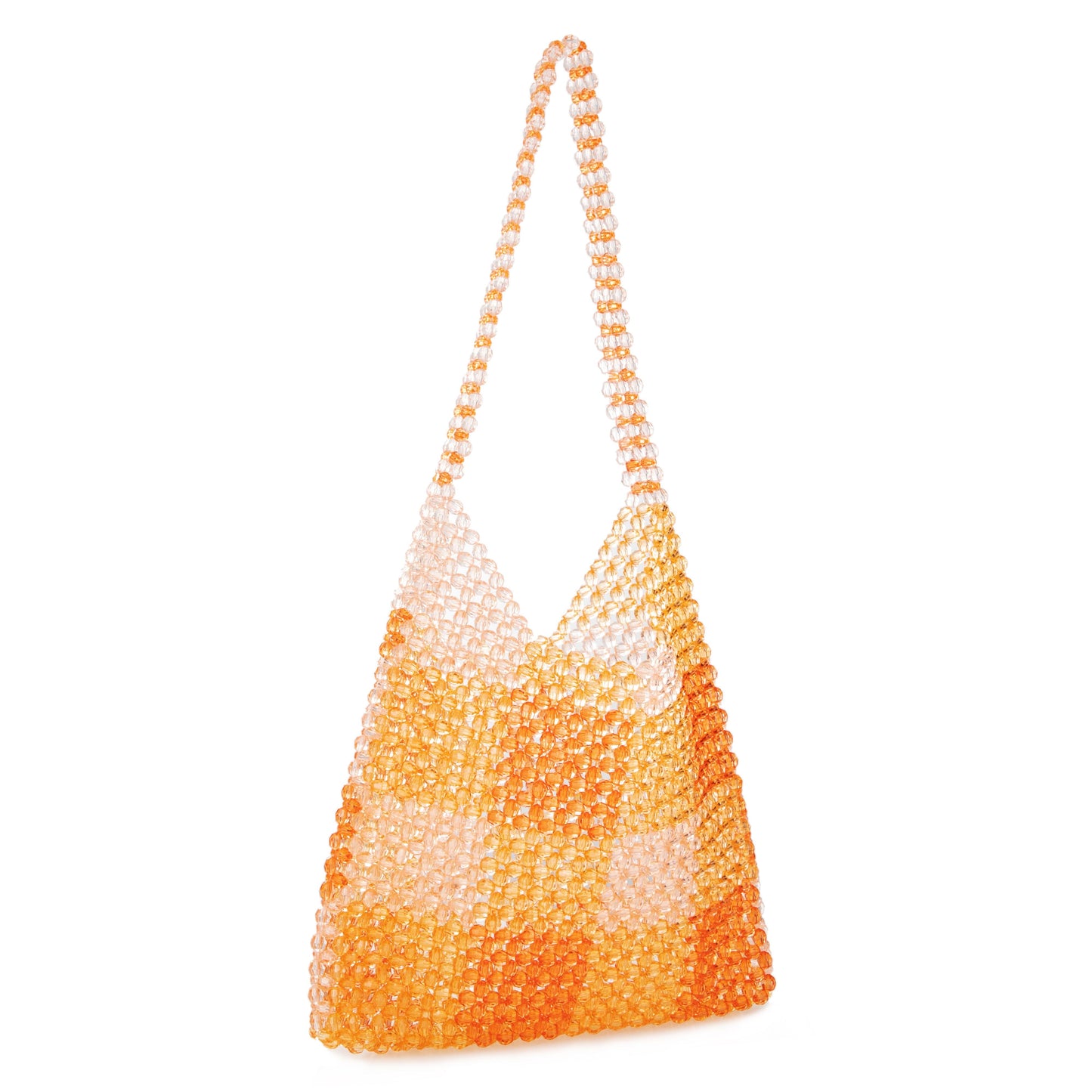 Check Underarm Orange Beach Bag