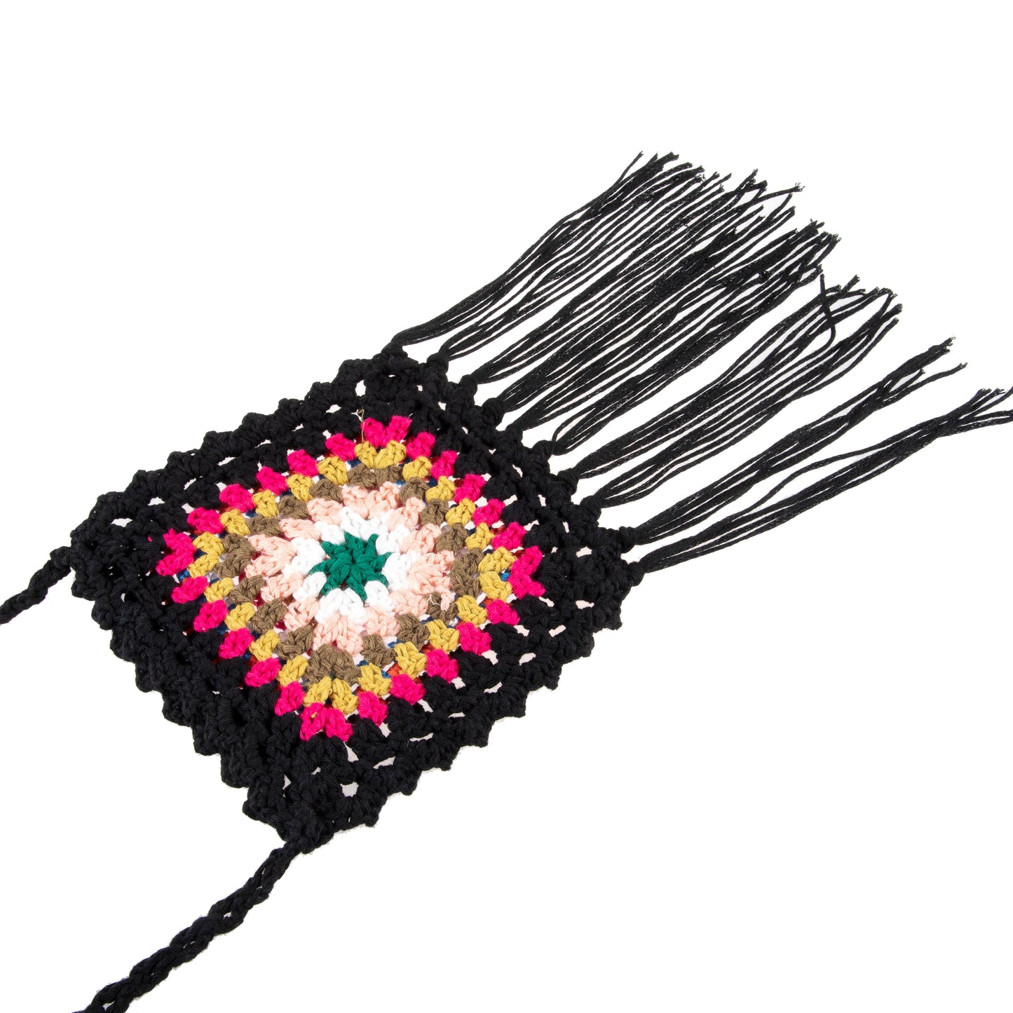 Ethnic Crochet Pouch with Tassels