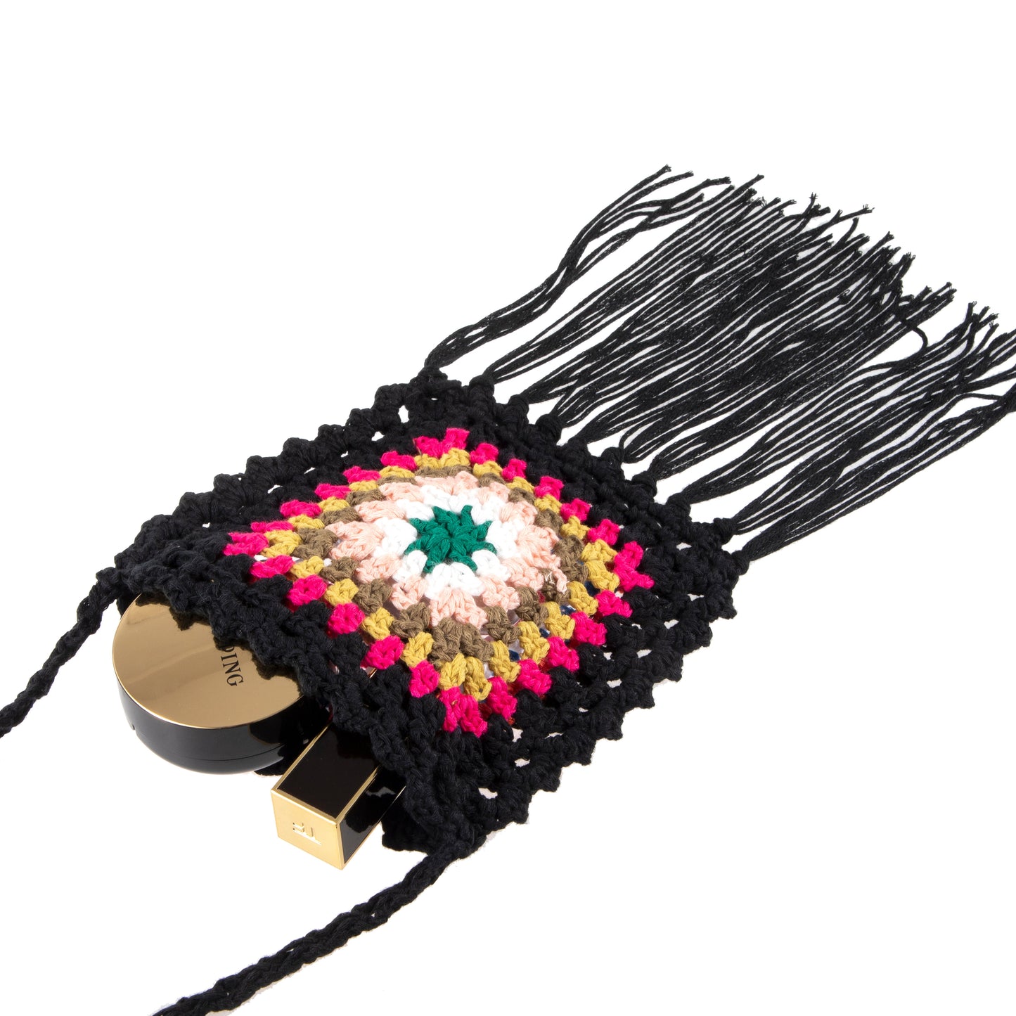 Ethnic Crochet Pouch with Tassels