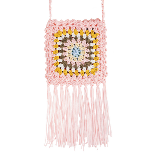 Ethnic Crochet Pouch with Tassels