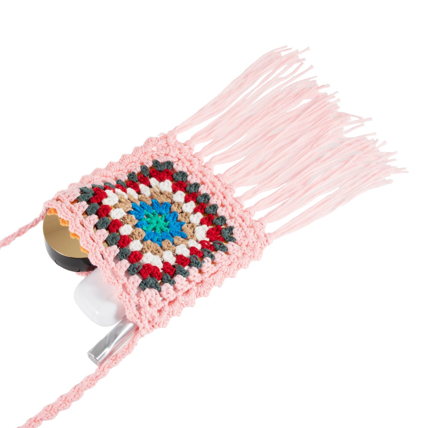 Ethnic Crochet Pouch with Tassels