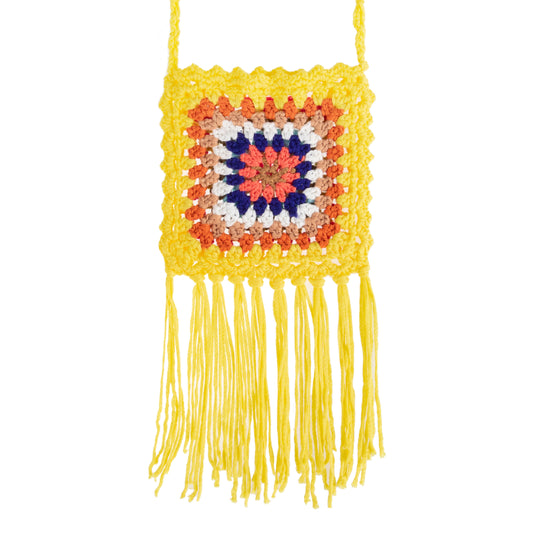 Ethnic Crochet Pouch with Tassels