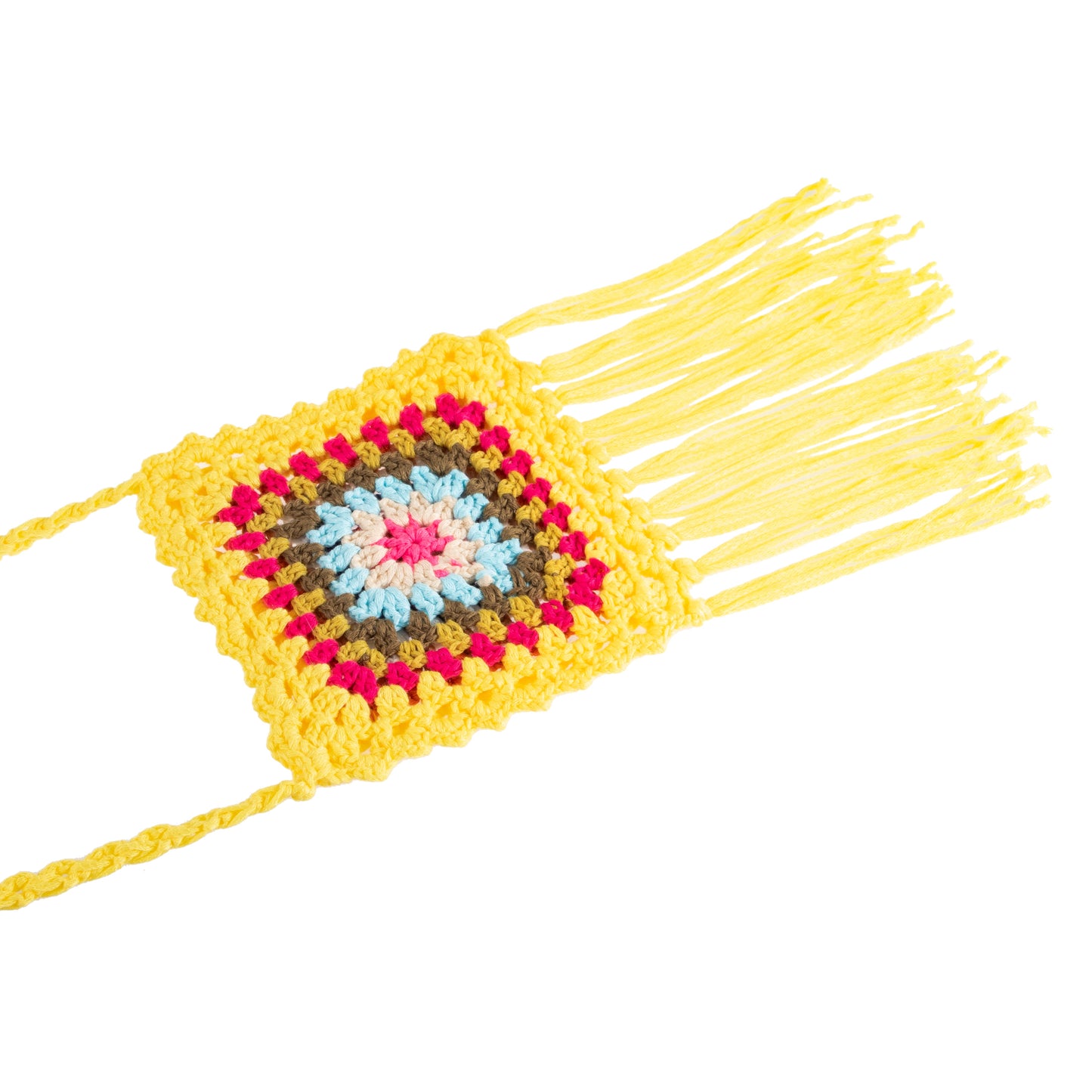 Ethnic Crochet Pouch with Tassels