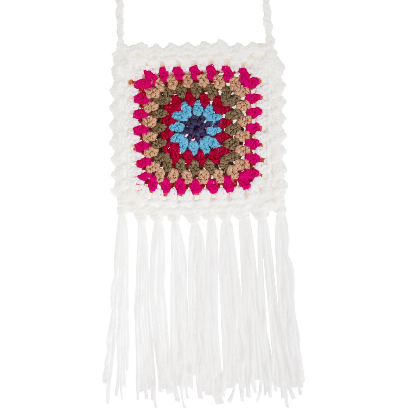 Ethnic Crochet Pouch with Tassels