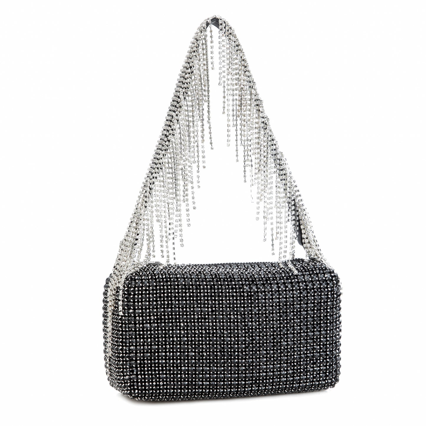 Rhinestone Tassel Black Purse