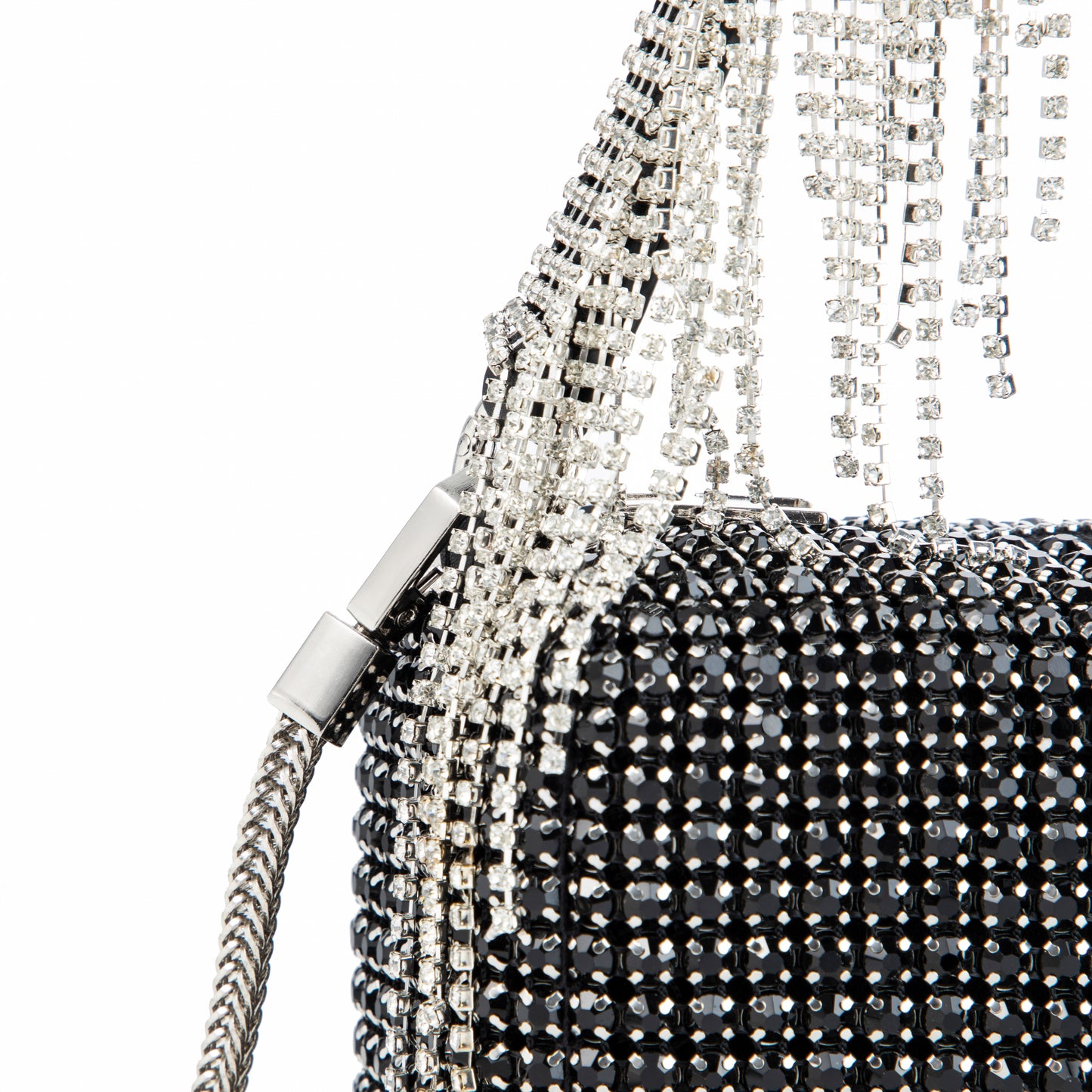 Rhinestone Tassel Black Purse