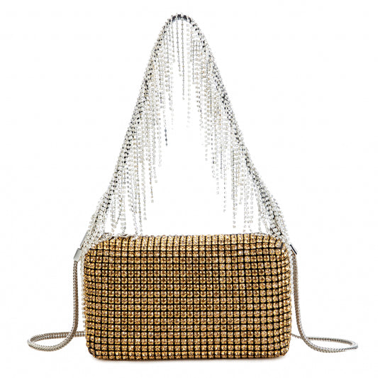 Rhinestone Tassel Brown Purse