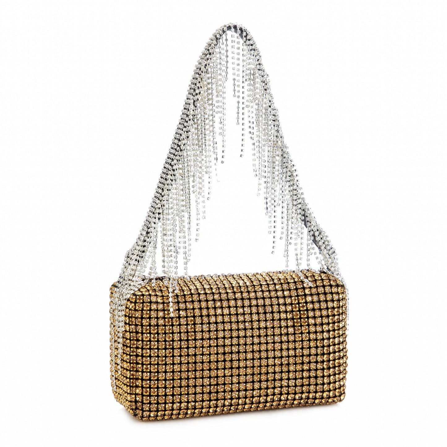 Rhinestone Tassel Brown Purse