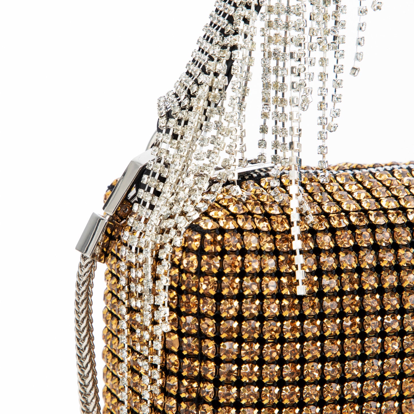 Rhinestone Tassel Brown Purse