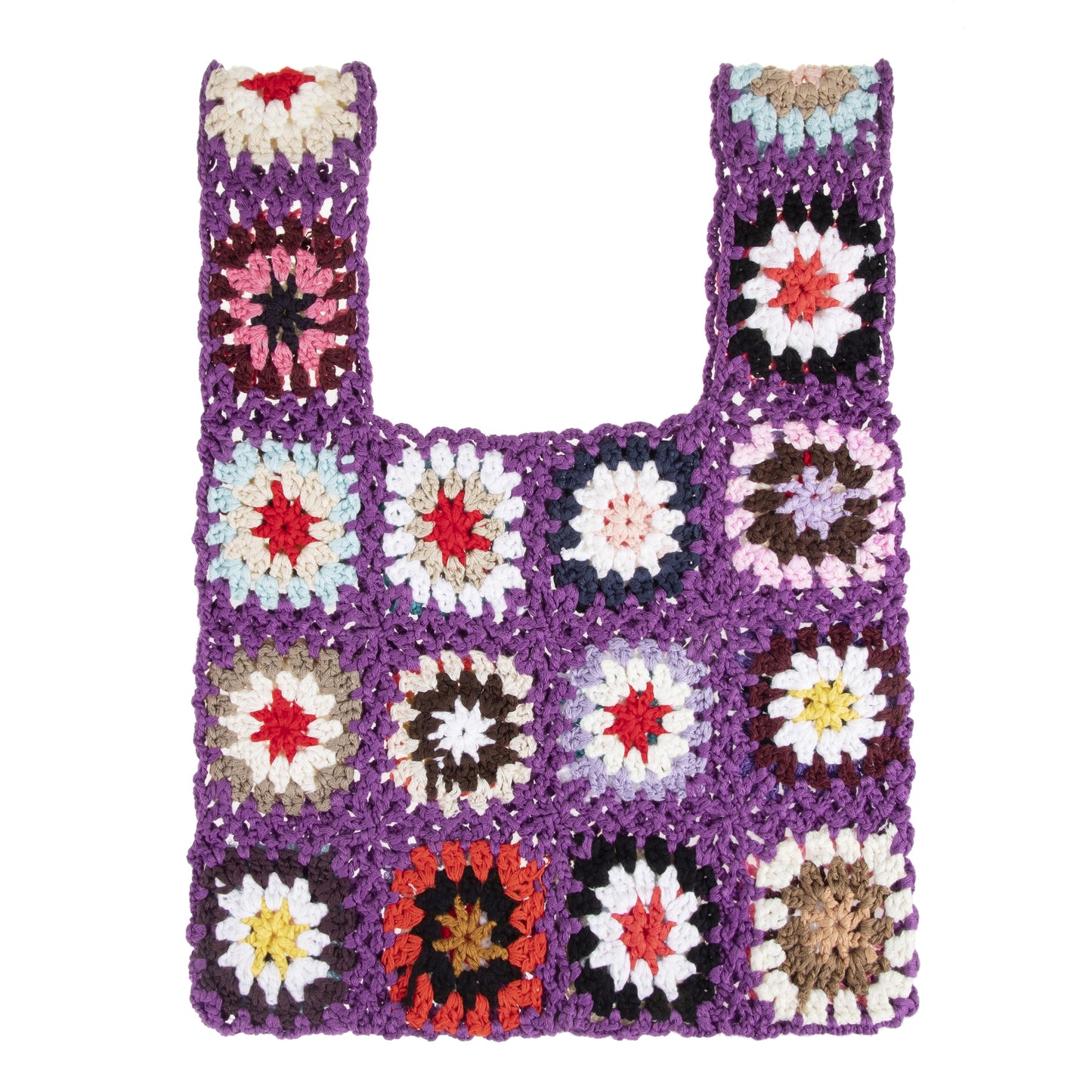 Ethnic Crochet Flower Tote