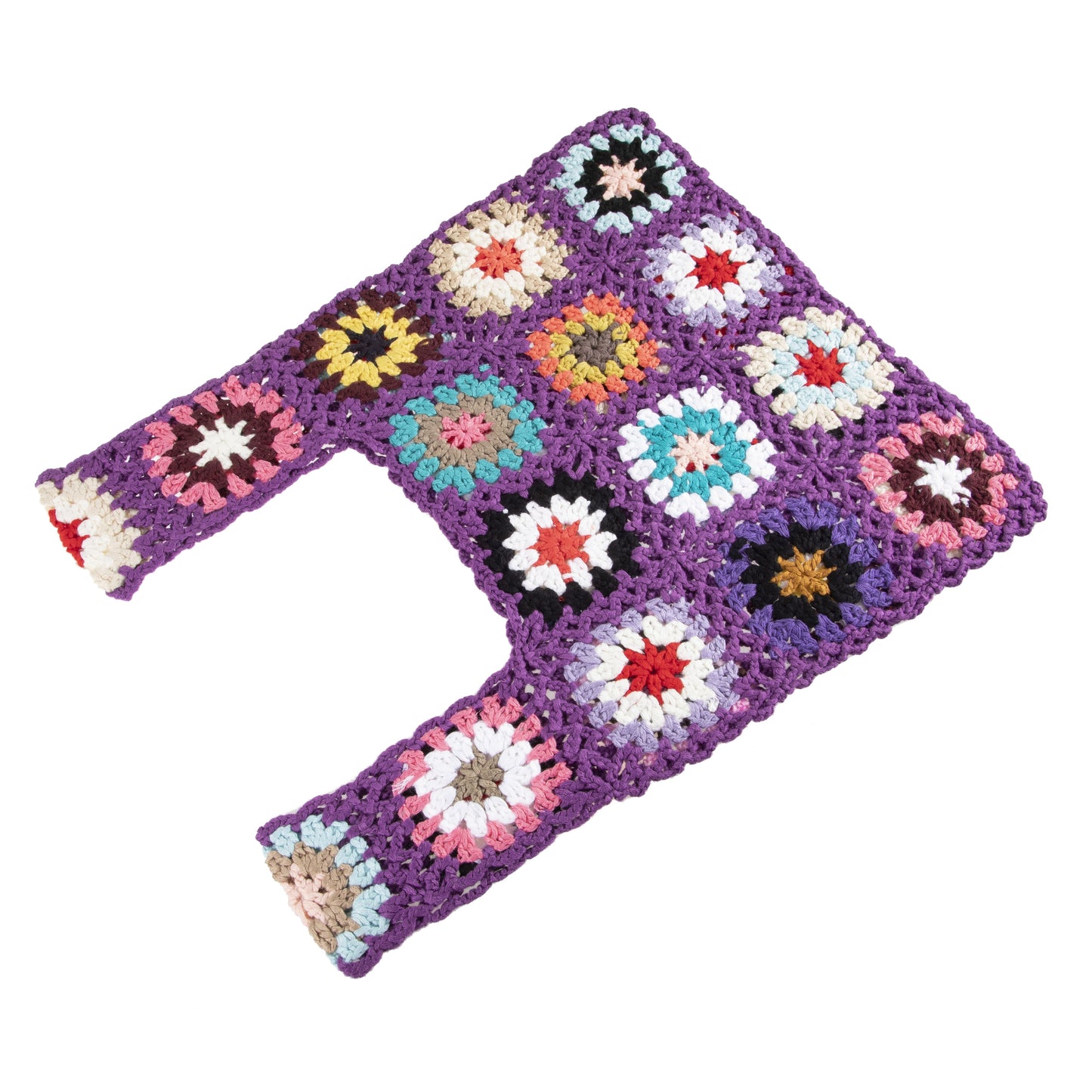 Ethnic Crochet Flower Tote