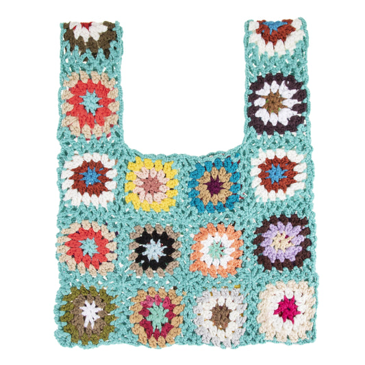 Ethnic Crochet Flower Tote