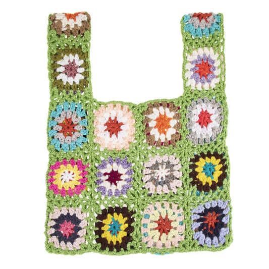 Ethnic Crochet Flower Tote