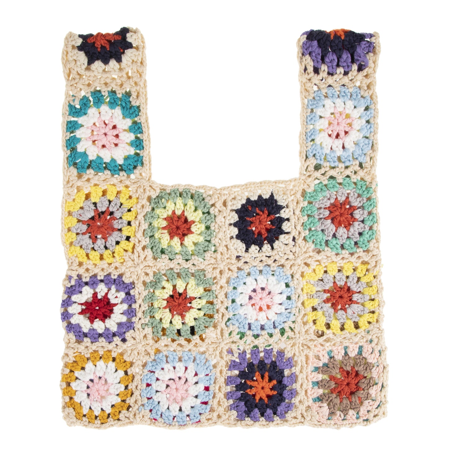 Ethnic Crochet Flower Tote