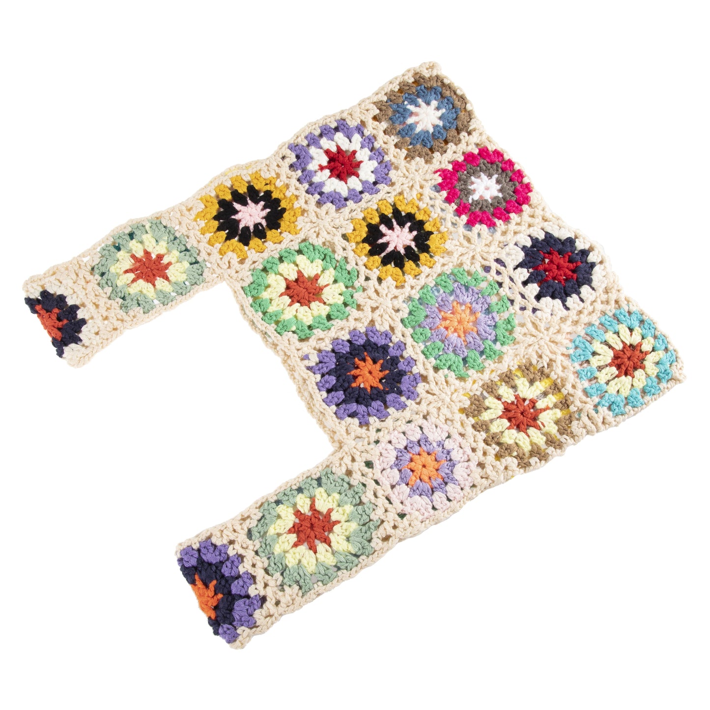 Ethnic Crochet Flower Tote