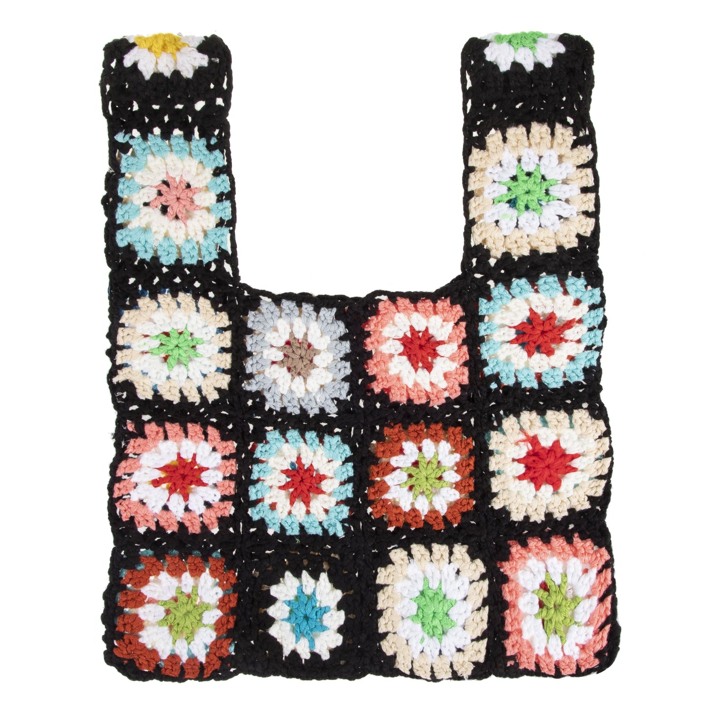 Ethnic Crochet Flower Tote