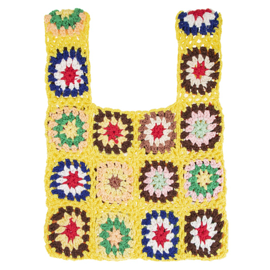 Ethnic Crochet Flower Tote