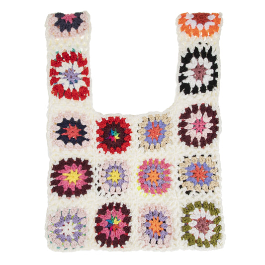 Ethnic Crochet Flower Tote