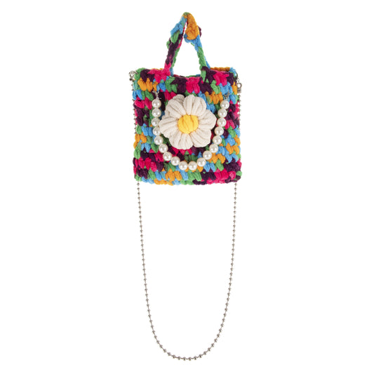 Pearl Handle Crochet Tote