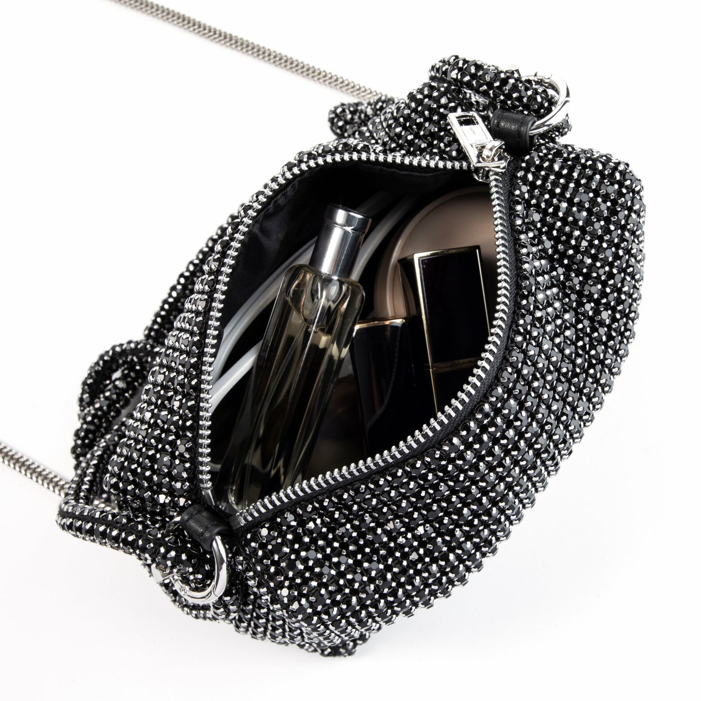 Rhinestone Box Knot Black Bag