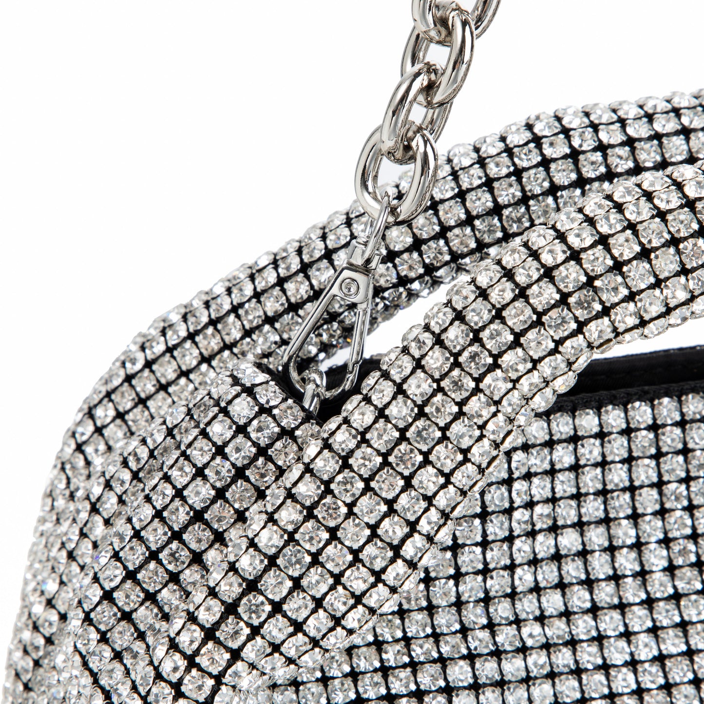 Rhinestone Silver Top Handle Purse