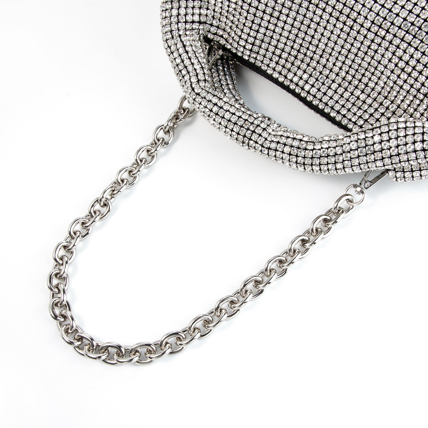 Rhinestone Silver Top Handle Purse