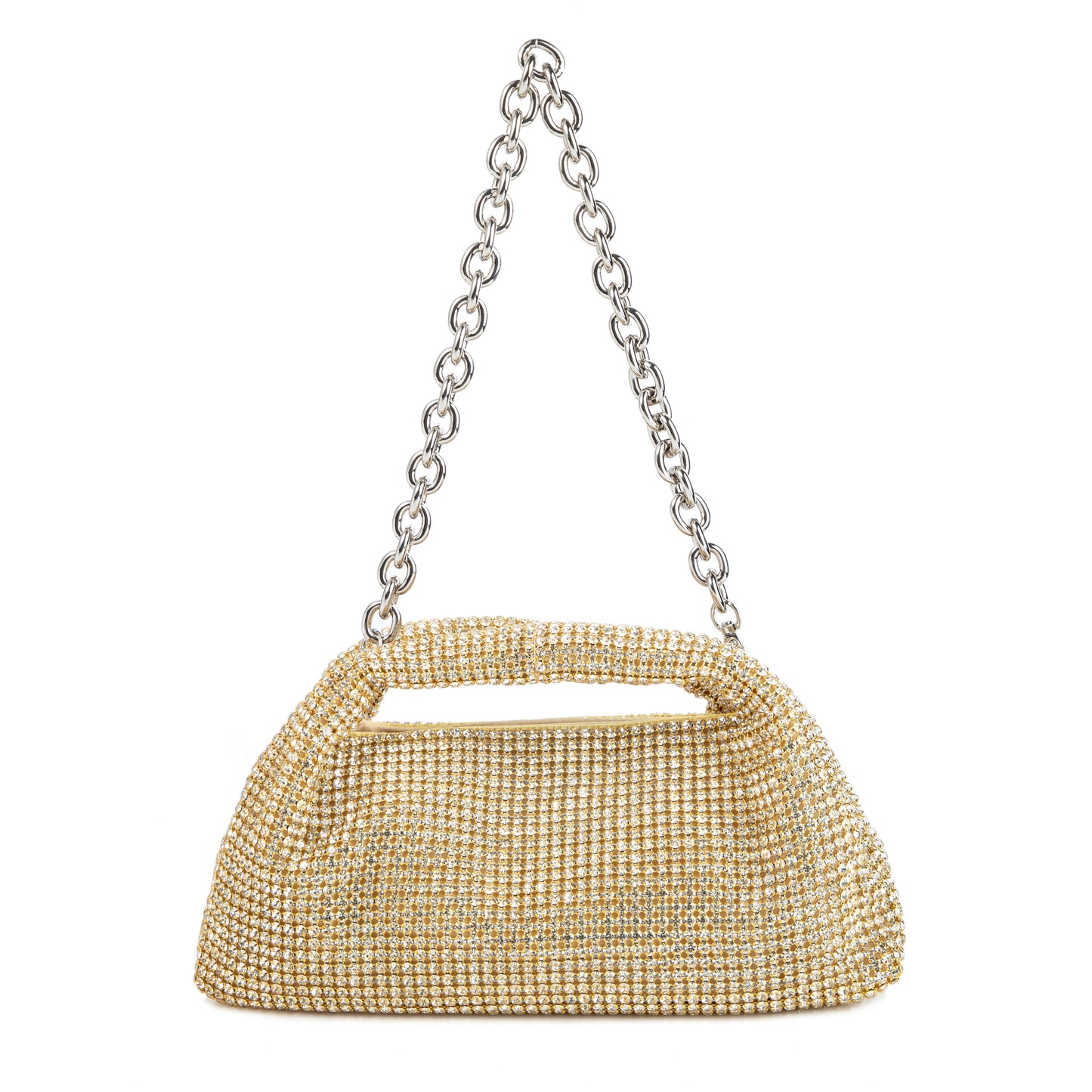 Rhinestone Gold Top Handle Purse