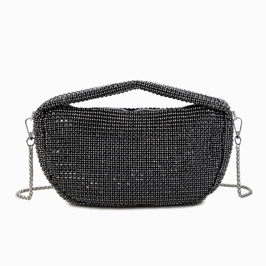 Rhinestone Black Underarm Bag