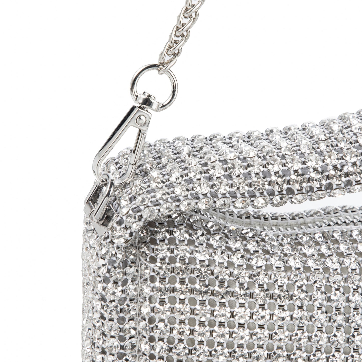 Rhinestone White Underarm Bag