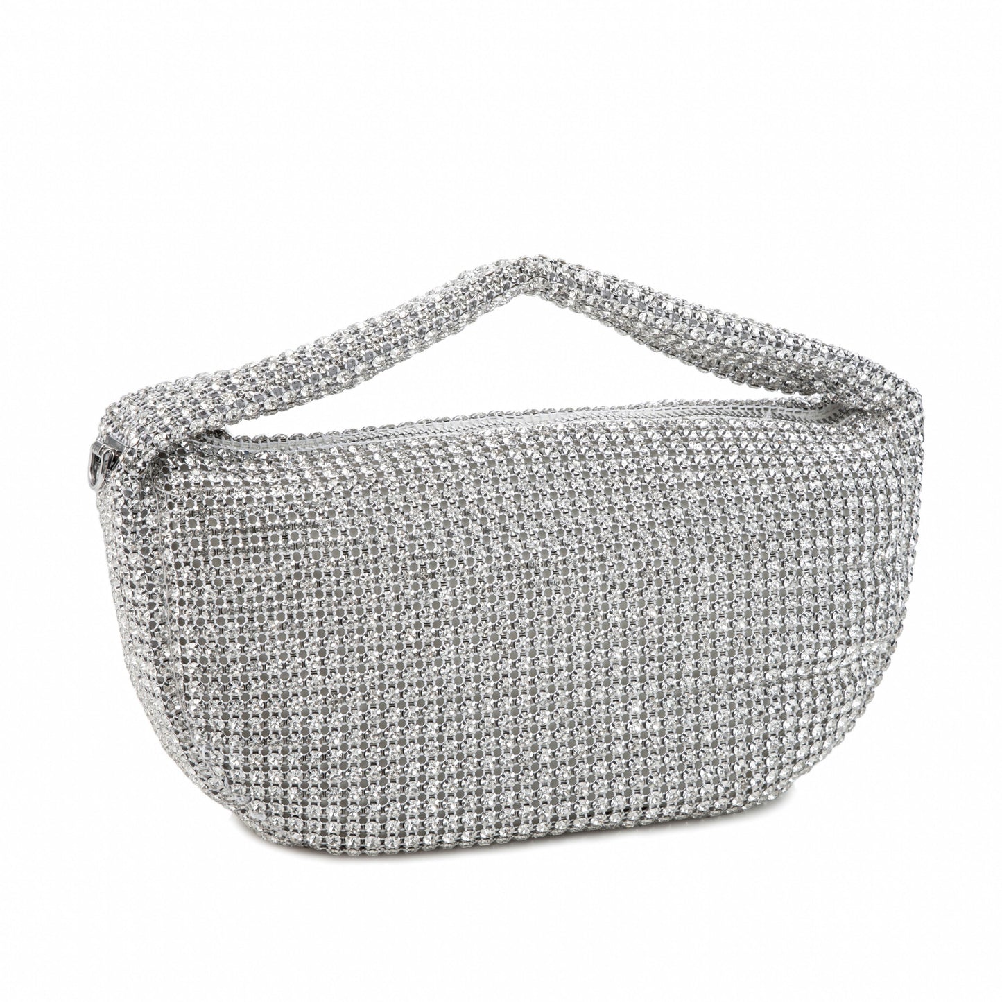 Rhinestone White Underarm Bag